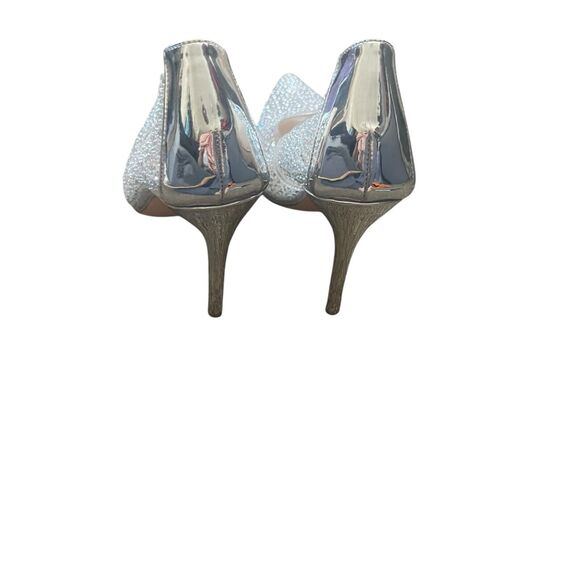 Steve Madden Women's 6.5 Rhinestone Clear Pointed Toe 4.5 In Heels - Picture 5 of 10